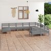 vidaXL 10 Piece Garden Lounge Set Grey Solid Wood Pine