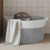 vidaXL Storage Basket Grey and White Ø40x25 cm Cotton