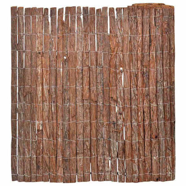 vidaXL Bark Fence Brown 600 x 125 cm Bark