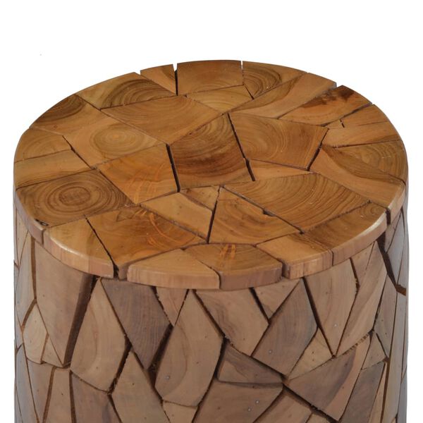 vidaXL Mosaic Stool Brown Solid Teak Wood