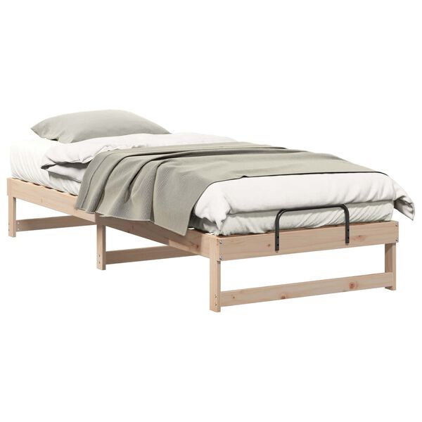 vidaXL Bed Frame Brown 80 x 220 cm Solid Pine Wood
