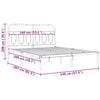 vidaXL Metal Bed Frame without Mattress with Headboard White 140x200cm