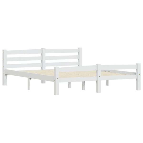 vidaXL Bed Frame without Mattress White Solid Wood Pine 160x200 cm
