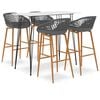 vidaXL 5 Piece Bar Set White and Grey