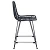vidaXL Bar Chair 2 pcs Black 44.5 x 54.5 x 97.5 cm Rattan and Iron