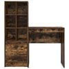 vidaXL Desk with Drawer 2 pcs Smoked Oak