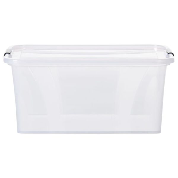 vidaXL Storage Boxes with Lids 2 pcs Transparent 32 L