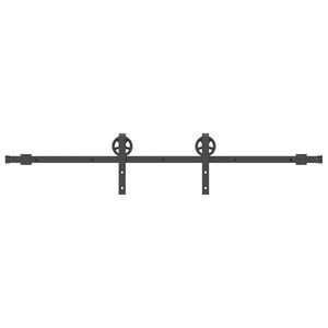 vidaXL Sliding Door Hardware Kit 183 cm Steel Black