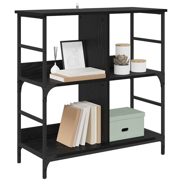 vidaXL Bookshelf Black oak Engineered wood