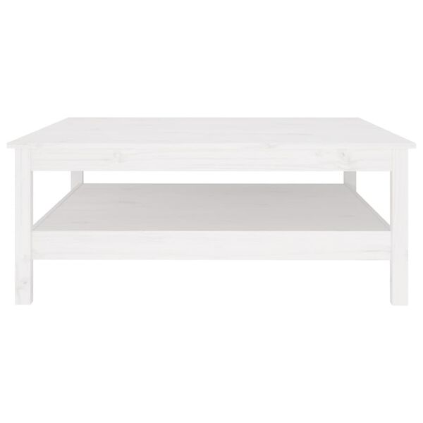 vidaXL Coffee Table White 100x100x40 cm Solid Wood Pine