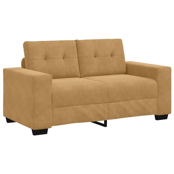 vidaXL Sofa 2 pcs Brown Fabric