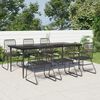 vidaXL 7 Piece Garden Dining Set Black PVC Rattan