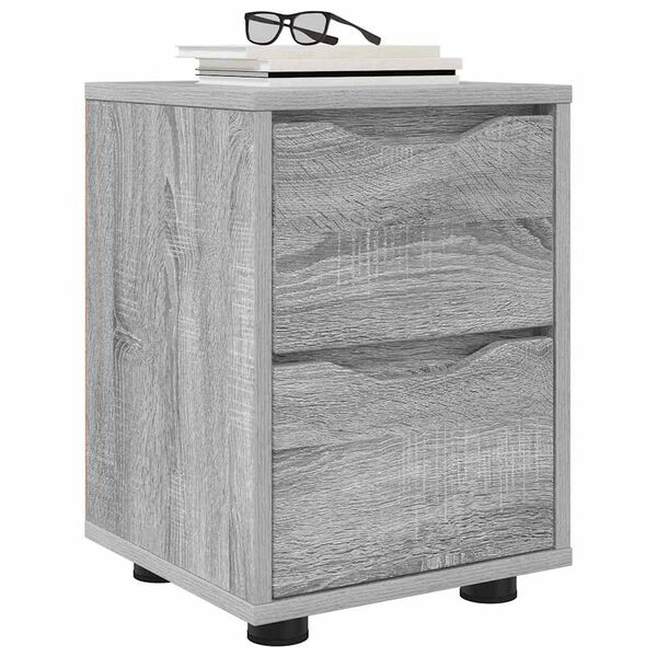 vidaXL Bedside Tables with Drawer 2 pcs Grey Sonoma 30.5 x 30 x 43 cm