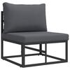 vidaXL Garden Sofa Set 4 pcs Black Metal