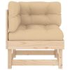 vidaXL Corner Sofa with Cushions Solid Wood Pine