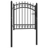 vidaXL Fence Gate Emmen with Spikes Steel 103x97 cm Black