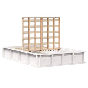 vidaXL Bed Frame White 120 x 200 cm Solid Pine Wood