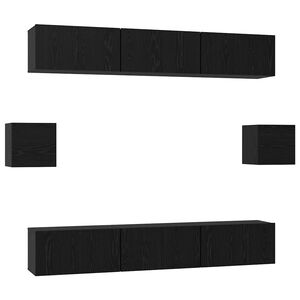 vidaXL TV Cabinet Set 8 pcs 60 x 30 x 30 cm Black Oak
