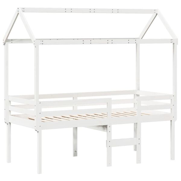 vidaXL High Sleeper Bed without Mattress White 80x200 cm Solid Wood Pine