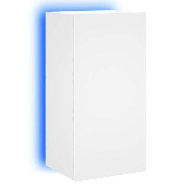 vidaXL TV Wall Cabinet with LED Lights White 40.5x35x80 cm
