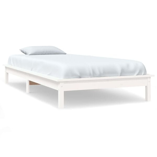 vidaXL Bed Frame without Mattress White 90x200 cm Solid Wood