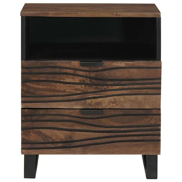 vidaXL Bedside Cabinet Walnut 50 x 33 x 62 cm Solid Acacia wood
