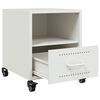 vidaXL Bedside Cabinet White 36x39x43.5 cm Steel