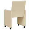 vidaXL Dining Chairs with Wheels 2 pcs Cream 57 x 66 x 94 cm Fabric