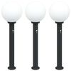 vidaXL Bollard Lights with Sensor 3 pcs 80 cm Black IP44