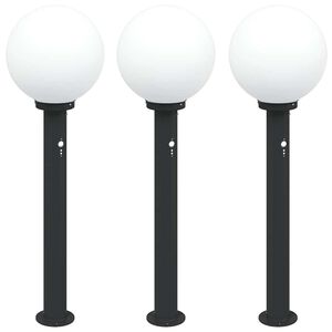 vidaXL Bollard Lights with Sensor 3 pcs 80 cm Black IP44