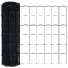 vidaXL Fence with Post Grey 0.6 x 50 m Steel and PVC