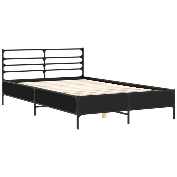 vidaXL Bed Frame without Mattress Black 140x190 cm