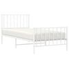 vidaXL Metal Bed Frame without Mattress with Footboard&nbsp;White 90x200cm