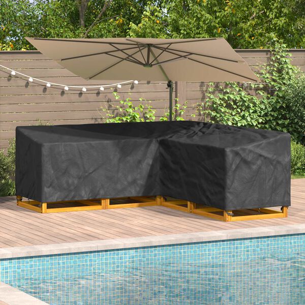 vidaXL Furniture Cover Black 235 x 235 x 80 cm 210D Oxford Fbric