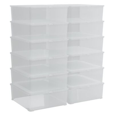 vidaXL Plastic Storage Boxes 12 pcs 5 L Stackable