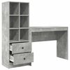 vidaXL Desk with Drawer 2 pcs Concrete Grey