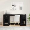 vidaXL Desk with Cabinet Black Oak 154.5 x 50 x 75 cm Engineered Wood
