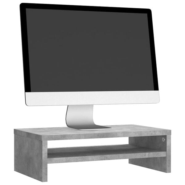 vidaXL Monitor Stand Concrete Grey 42x24x13 cm Engineered Wood