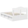 vidaXL Bed Frame with Headboard White 120 x 200 cm Solid Pine Wood