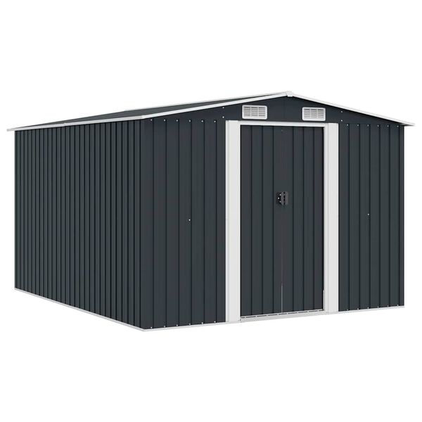 vidaXL Garden Shed 257x298x178 cm Metal Anthracite