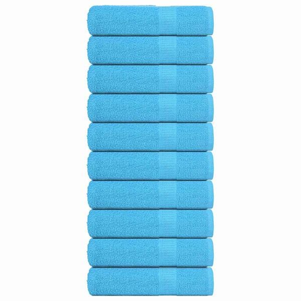 vidaXL Bath Towels "FROGN" 10 pcs Turquoise 100x150 cm 360 gsm