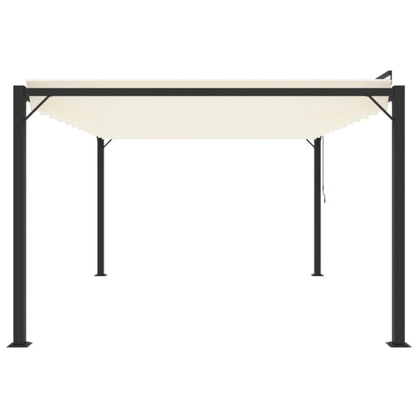 vidaXL Gazebo with Louvered Roof 3x4 m Cream Fabric and Aluminium
