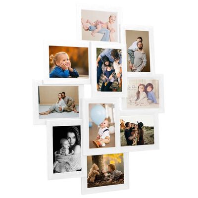 vidaXL Collage Photo Frame for 10x(13x18 cm) Picture White MDF