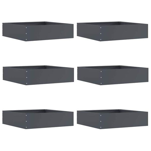vidaXL Lawn Edging 6 pcs Anthracite 50 x 50 x 13 cm Steel