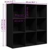 vidaXL Book Cabinet Black 98x29x97.5 cm Engineered Wood