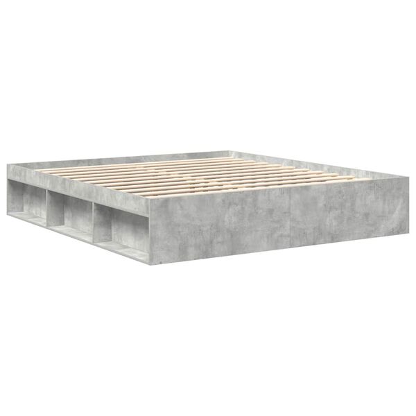 vidaXL Bed Frame without Mattress Concrete Grey 180x200 cm Super King Super King Size