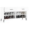 vidaXL Shoe Bench High Gloss White 102x35x55 cm Engineered Wood