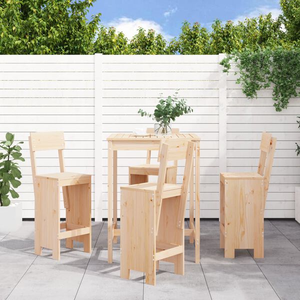vidaXL 5 Piece Garden Bar Set Solid Wood Pine