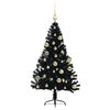 vidaXL Artificial Pre-lit Christmas Tree Black 120 cm PVC