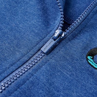 Kids' Hooded Sweatshirt with Zip Dark Blue Melange 92